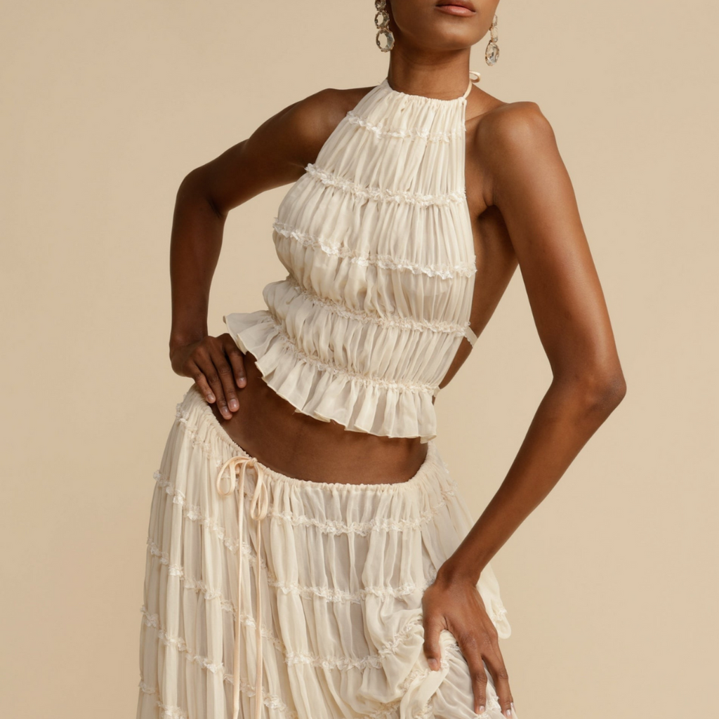 WENDY - Ensemble Haut à Bretelles et Jupe