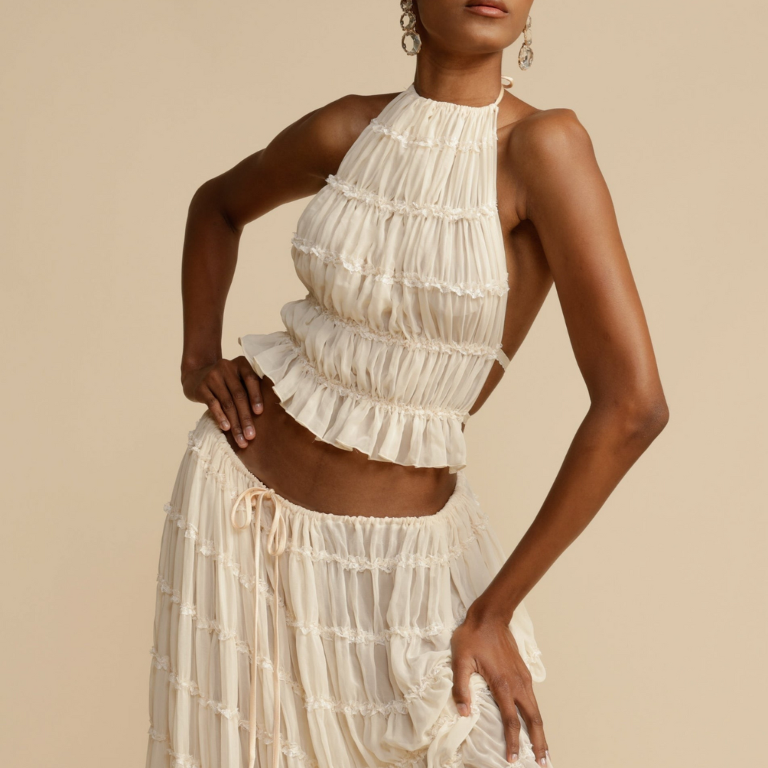 WENDY - Ensemble Haut à Bretelles et Jupe